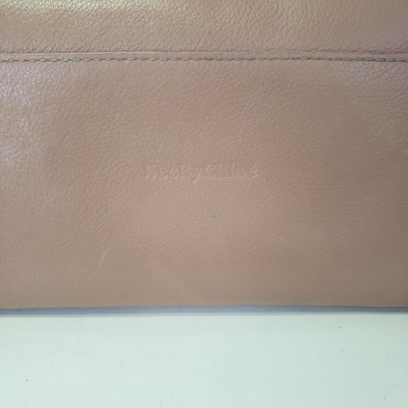 See By Chloe Geniue Leather Zip Around Wallet Beige Light Brown Large Clutch - Picture 2 of 11